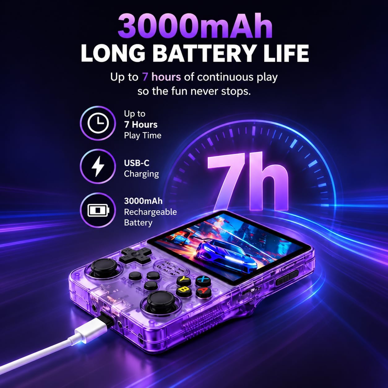Tekko Game Console, Handheld Retro Game Console with 35,000+ Games, 3.5" IPS Screen, and Dual TF Card 128 GB System, Supports 20+ emulators and Features HDMI and TV Output - Image 4