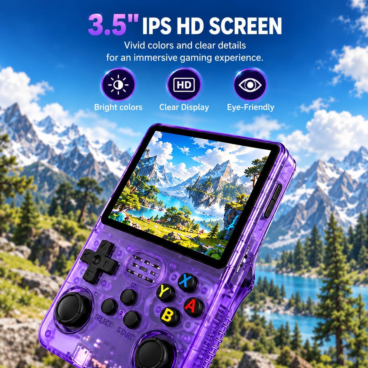 Tekko Game Console, Handheld Retro Game Console with 35,000+ Games, 3.5" IPS Screen, and Dual TF Card 128 GB System, Supports 20+ emulators and Features HDMI and TV Output - Image 5