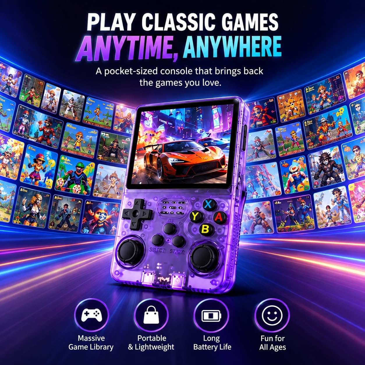 Tekko Game Console, Handheld Retro Game Console with 35,000+ Games, 3.5" IPS Screen, and Dual TF Card 128 GB System, Supports 20+ emulators and Features HDMI and TV Output - Image 7