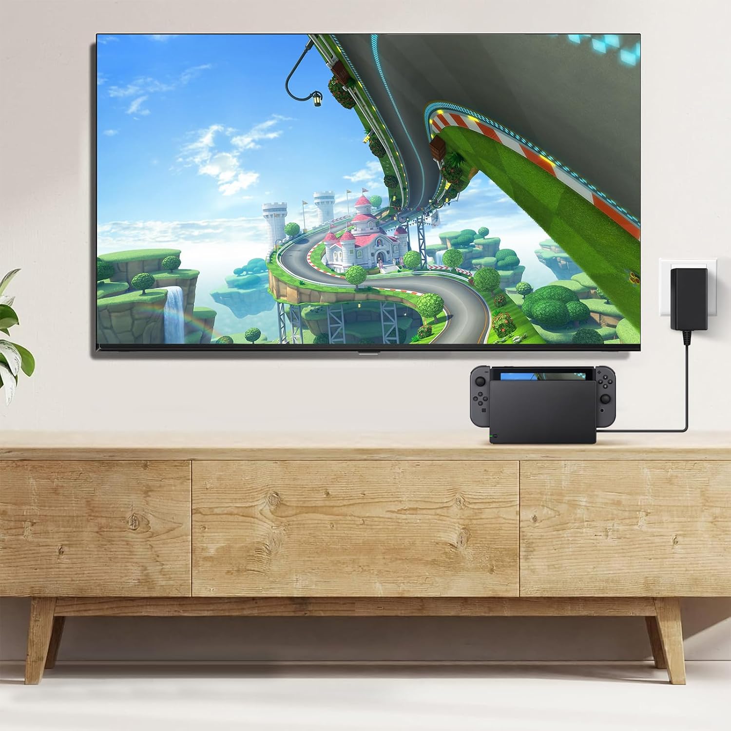 TV Dock Station for Switch - 3-in-1 Replacement TV Base Docking Station Set with Upgraded IC Module, Charger, HDMI Cable Accessories for Switch Console - Not for Switch 2 - Image 4