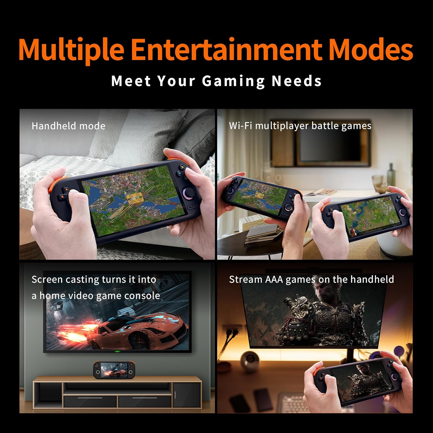 MANGMI AIR X Android Handheld Game Console, 5.5" FHD IPS, 4GB+64GB, Black - Image 5