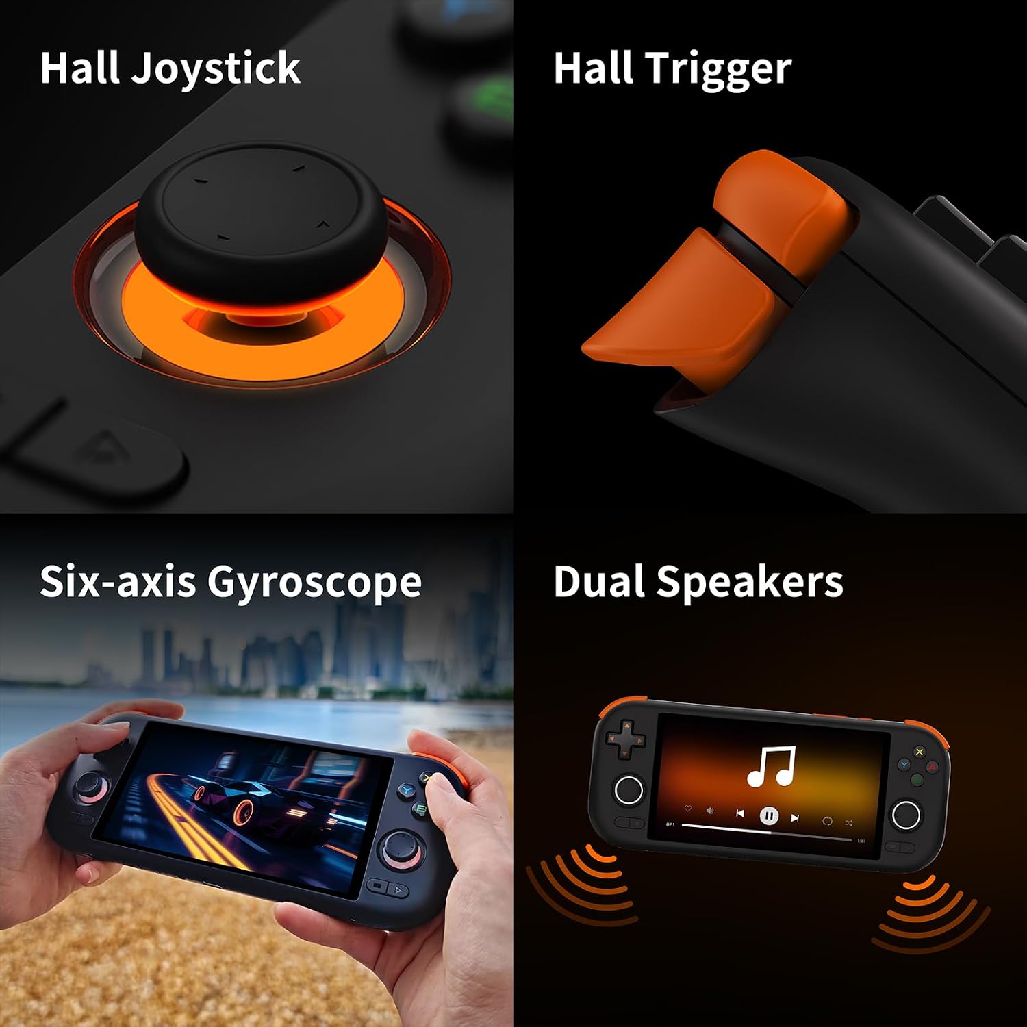 MANGMI AIR X Android Handheld Game Console, 5.5" FHD IPS, 4GB+64GB, Black - Image 7