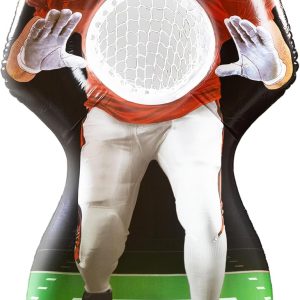 GoSports Inflataman Football Challenge - Includes 4 Rubber Footballs, Ball Pump, and Scoreboard - Inflatable Receiver Touchdown Toss Game