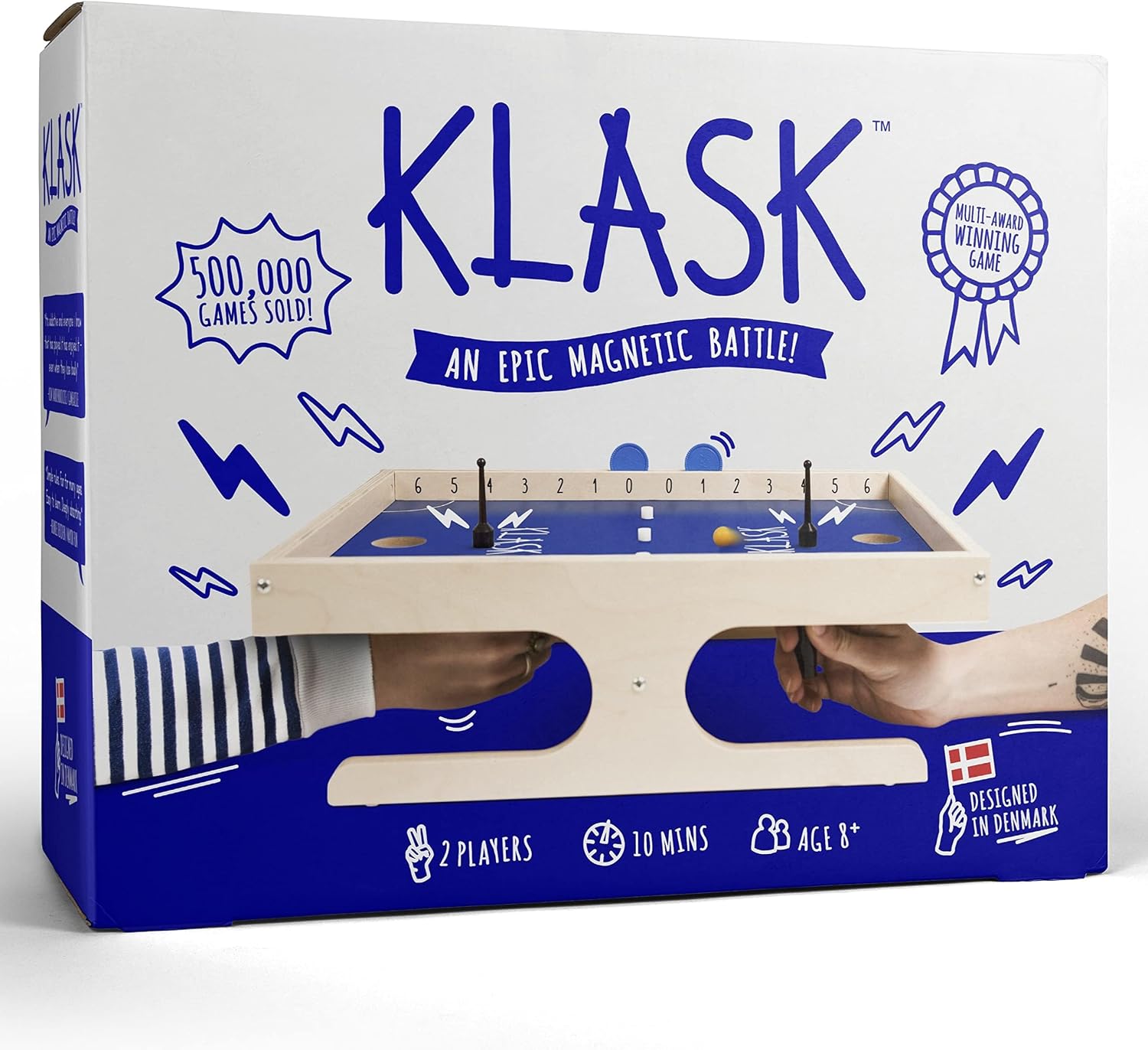 KLASK Magnetic Tabletop Game- Half Air Hockey, Half Foosball, Ages 8+