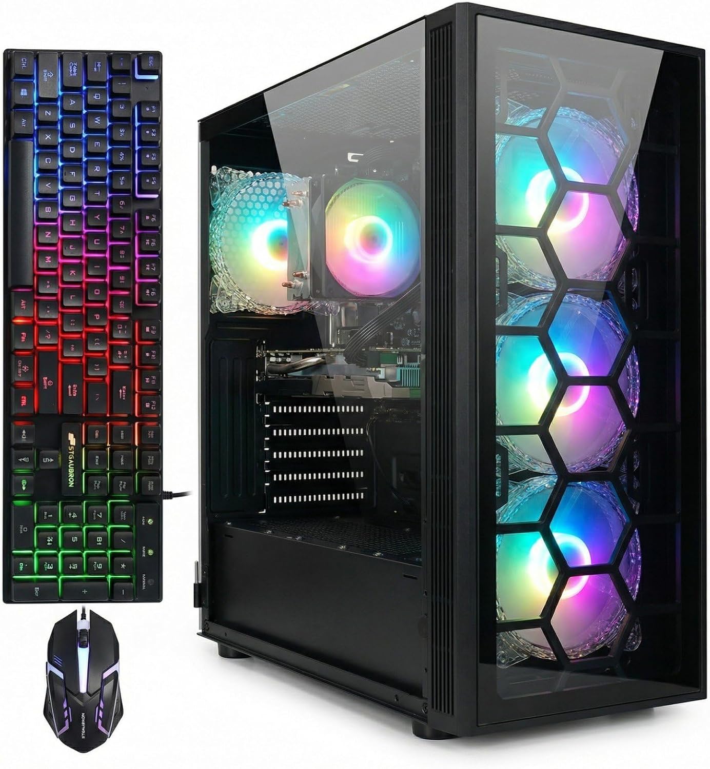 STGAubron Gaming PC Desktop,Core i3-10100F,GTX 1660S 6G,16GB DDR4,512G SSD