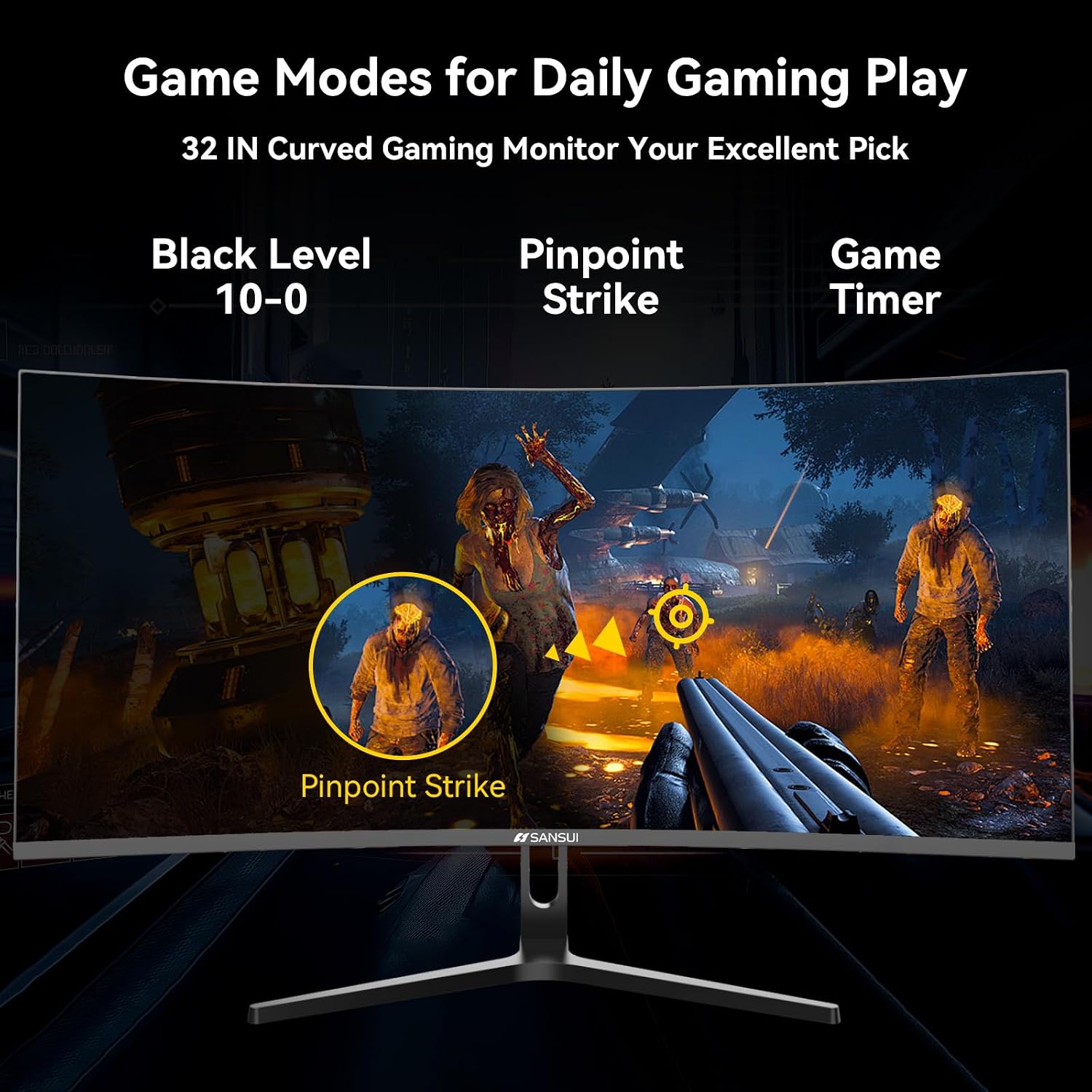SANSUI 32 Inch Curved 240Hz Gaming Monitor High Refresh Rate, FHD 1080P - Image 6